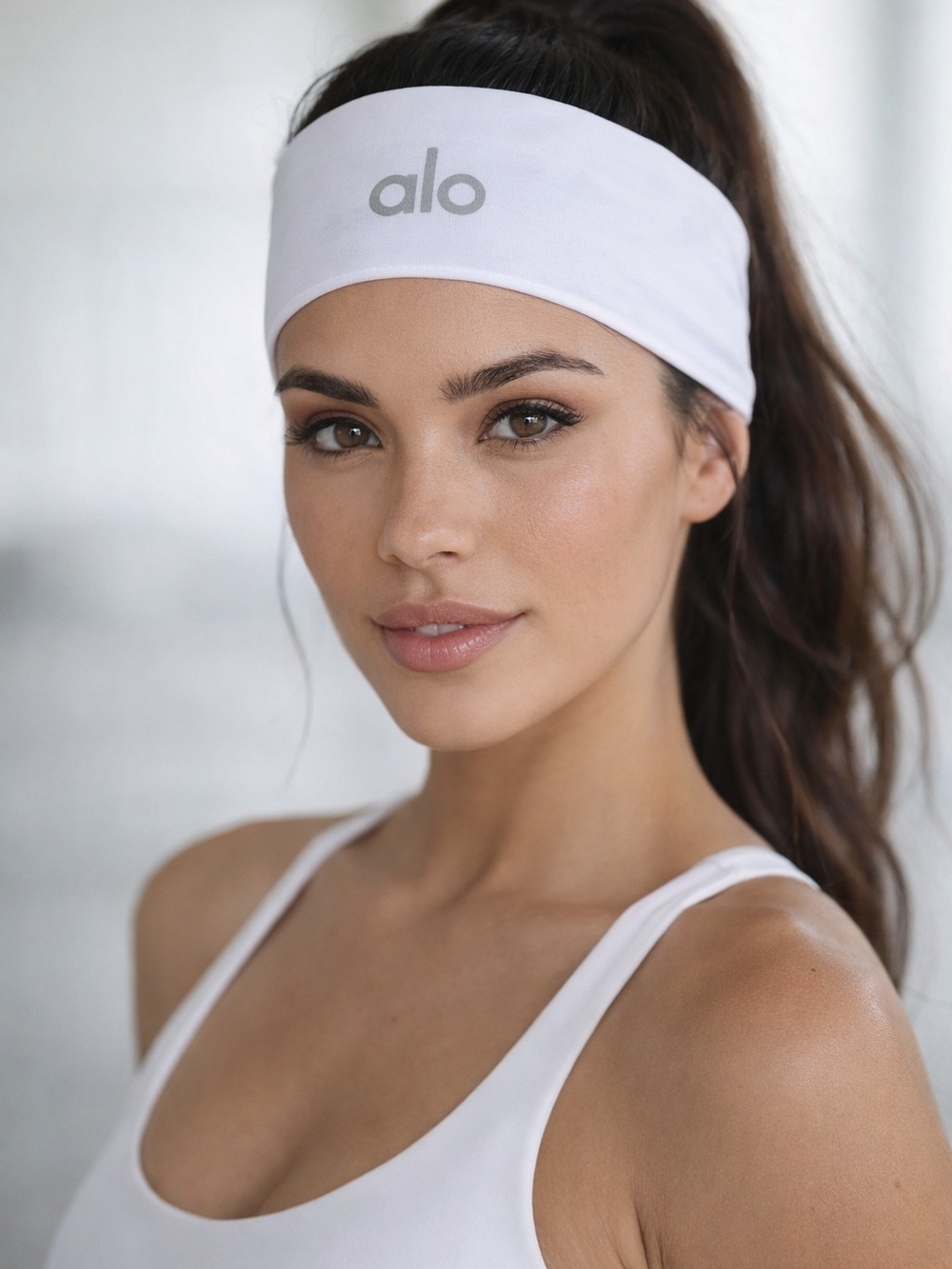 Alo Yoga Performance Conquer Headband White One Size Unisex Yoga A0518U NWT
